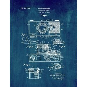 Photographic Camera Patent Print Blue